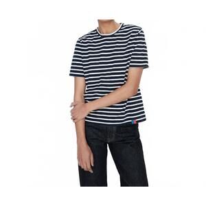 NEW KULE modern short sleeve tee in navy/cream